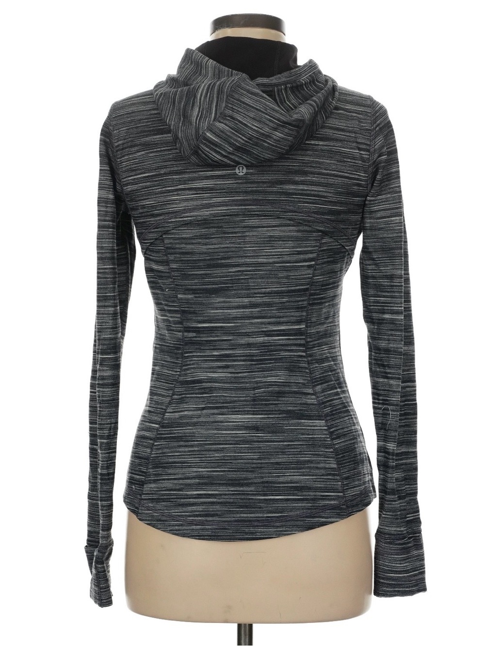 Lululemon Hooded Define Jacket Nulu Heathered Black / White / Black W4BF8S Sz 8 - Picture 3 of 6